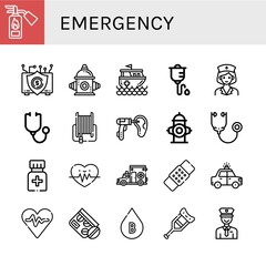 Canvas Print - Set of emergency icons