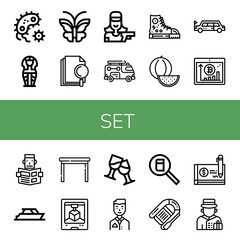 Poster - set simple icons set