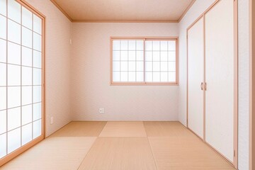 Empty Japanese-style bedroom in new Japanese house