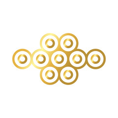 Canvas Print - elegant border frame with circles decoration golden gradient style icon