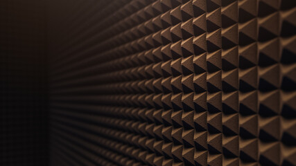 Wall Mural - 3D rendering, illustration of a soundproofing foam wall , porous texture material