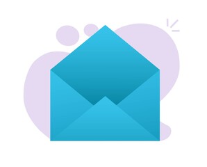 Poster - envelope open empty blank icon vector flat cartoon illustration isolated