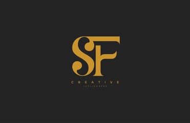 Aufkleber - Elegant SF Letter Linked Monogram Logo Design