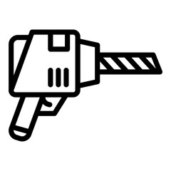Poster - hammer drill icon. outline hammer drill vector icon for web design isolated on white background