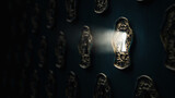 Fototapeta Mapy -  ( 3D Rendering, illustration ) light shining through a mysterious keyhole