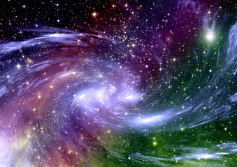 Wall Mural - galaxy in a free space. 3d rendering