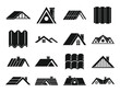 Roof icons set. Simple set of roof vector icons for web design on white background