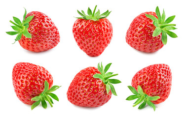 strawberry isolated. strawberries with leaf isolate. whole strawberry on white. strawberries isolate