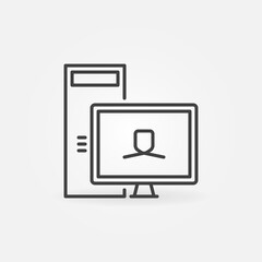 Poster - Desktop Computer or PC outline vector concept minimal icon or design element