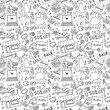 © Alisa - Online shopping hand drawn seamless pattern. Doodle e-commerce background. Vector illustration.