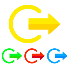 Poster - Exit icons. Logout sign Vector multicolored set
