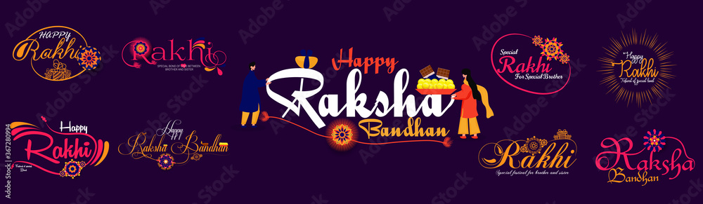 Happy Raksha Bandhan. Social media banner set, badges,emblems,logos ... Happy Raksha Bandhan. Social media banner set, badges,emblems,logos ...