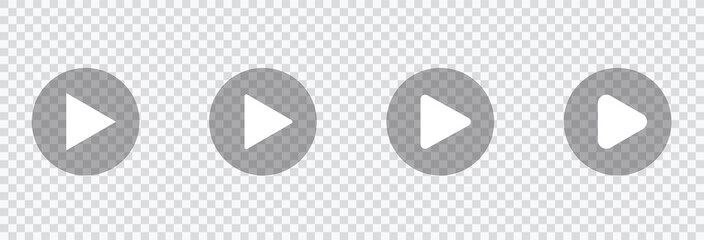 Poster - Play video sign. Play sign vector isolated on transparent background. Vector illustration