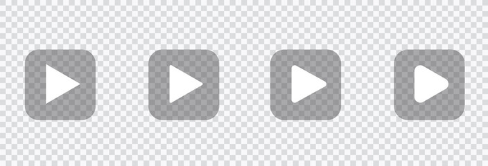 Poster - Play video sign. Play sign vector isolated on transparent background. Vector illustration