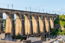 The Viaduct Of The Historic Town Of Morlaix, In Brittany