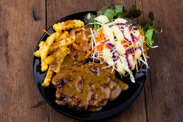 Wall Mural - Pork Steak with Black Pepper