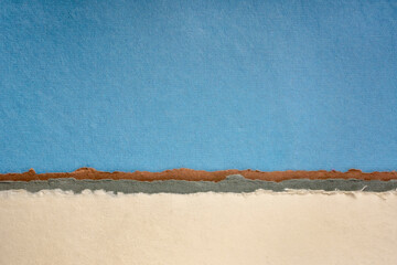 blue and white abstract landscape - a collection of colorful handmade Indian papers produced from recycled cotton fabric