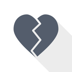 Aufkleber - Broken heart flat design vector icon
