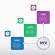 © Boris Znaev - Business presentation or infographic with 3 options. Example of a chart or  mindmap with three steps. Annual report, Infographics or mind map of technological or education process. Vector.