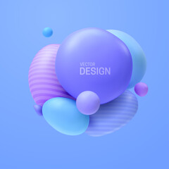 Abstract composition with 3d spheres cluster.