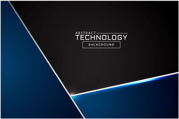 Wall Mural - abstract metallic black blue geometric frame sport design concept innovation background