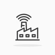 Smart factory icon in line style. Editable stroke.