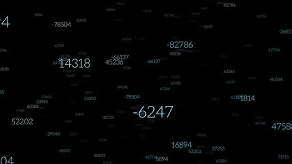 Wall Mural - flying numbers financial background video