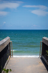 Wall Mural - Blue skies and a beautiful walkway to the beach