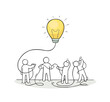 © sapunkele - Business background with people and lamp ide