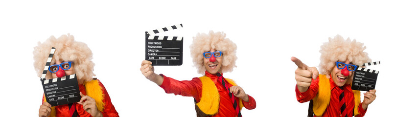 Canvas Print - Funny clown in fun concept isolated on white