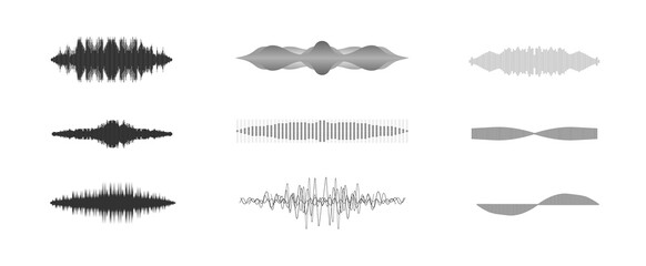 Poster - Sound waves vector illustration design template Vector sound waves set. Audio Player. Audio equalizer technology, pulse musical. Vector illustration