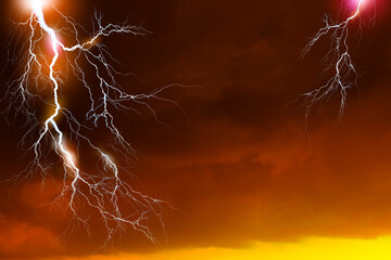 Wall Mural - lightning, thunder cloud dark cloudy sky