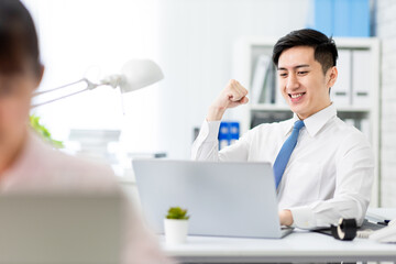 Poster - happy asian businessman