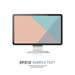 Poster - modern computer monitor colored screen realistic mockup gadgets and devices concept copy space vecto