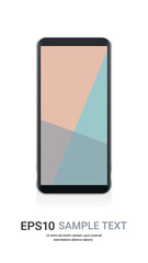Poster - smartphone with colored screen realistic mockup gadgets and devices concept copy space vertical vect