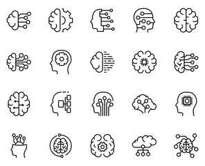 Wall Mural - Machine learning icon set