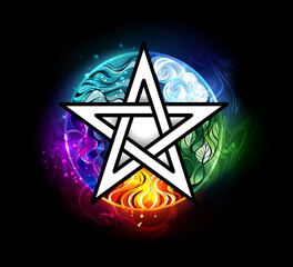 Poster - Glowing pentagram