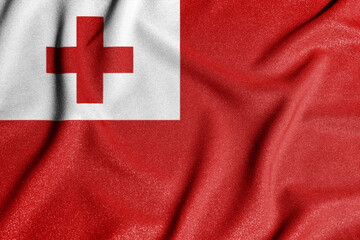 Wall Mural - National flag of the tonga. The main symbol of an independent country. Flag of tonga. An attribute of the large size of a democratic state.