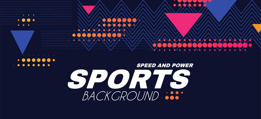 Wall Mural - abstract sport background with moving geometric elements. trendy design.