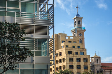 Canvas Print - Tower of Maronite Cathedral of Saint Georgein Beirut, Lebanon