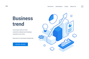 Poster - Web banner with positive business trend advertisement