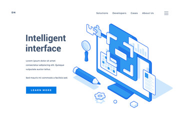 Poster - Web banner for contemporary intelligent interface advertisement