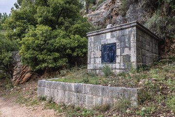 Sticker - Tomb near Monastery of Our Lady of Qannoubine in Kadisha Valley also spelled as Qadisha in Lebanon