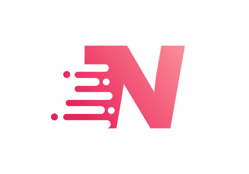 Abstract N Letter Speed Logo Design. Creative unique elegant geometric, minimal fashion brand N letter logo.