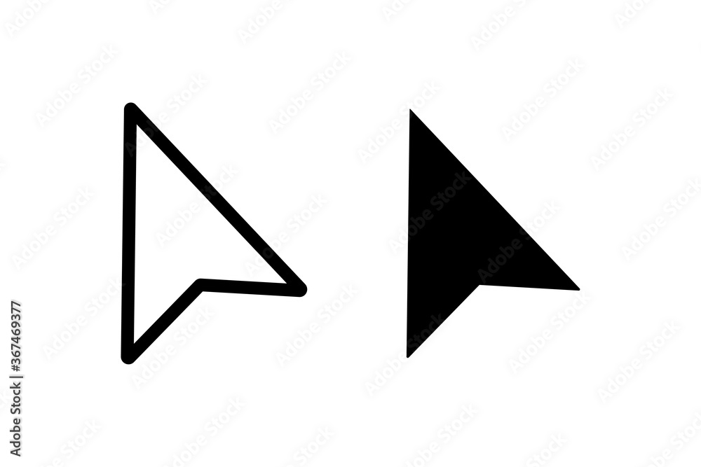 Computer mouse pointer cursor arrow flat icon for apps and websites ...