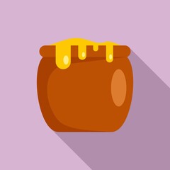 Wall Mural - Honey jar icon. Flat illustration of honey jar vector icon for web design