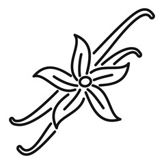 Poster - Vanilla flower icon. Outline vanilla flower vector icon for web design isolated on white background
