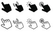 Hands clicking icons collection. Hand click pointer set.