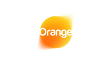 Abstract Orange Logo Design. Blurred Orange Sign Isolated On White Background, Round Sun Shape Circular Logotype. Vector Illustration