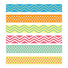 Wall Mural - Scotch with geometric pattern. Tape for scrapbook vector set